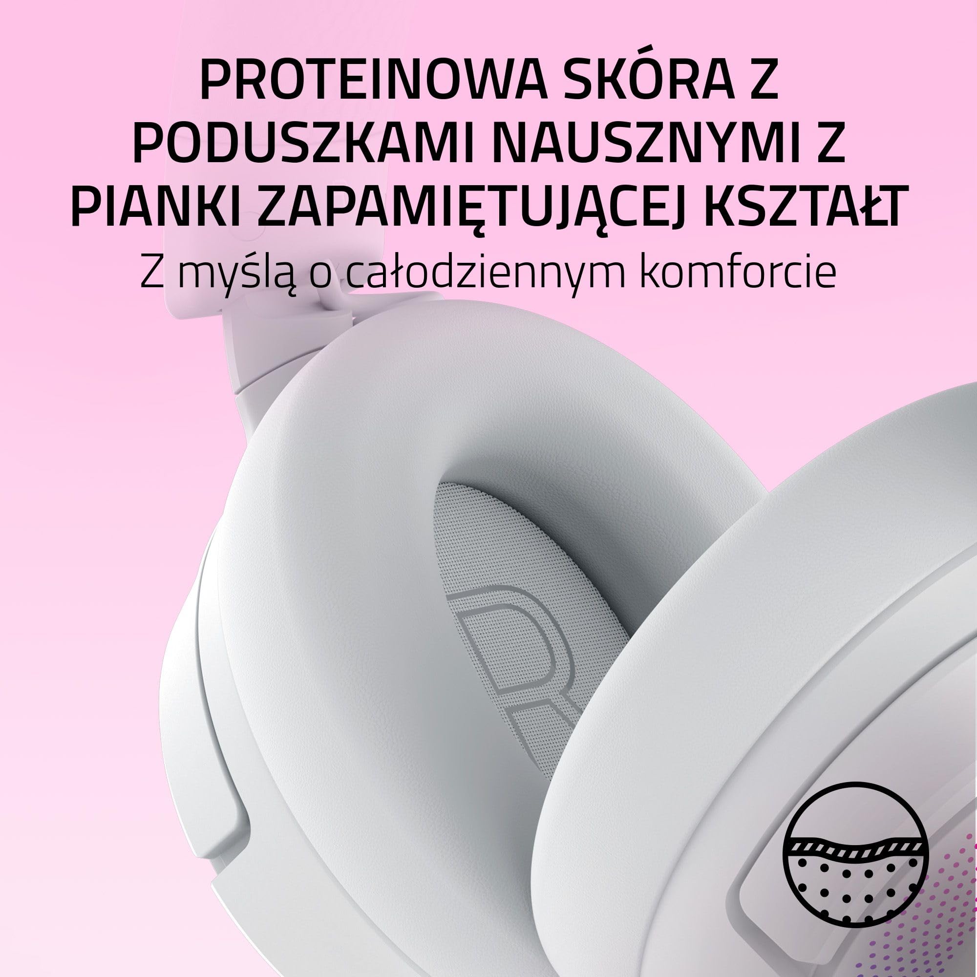 Razer Kraken Kitty V3 Pro – bezprzewodowy zestaw słuchawkowy RGB Kitty do gier – reaktywne uszy kota do streamowania – Triforce 40 mm Przetwornik – Hyperspeed Wireless i Bluetooth | Biały