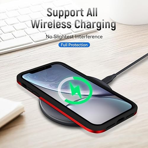 Miniatura 3 de Funda para iPhone XR con protección de pantalla resistente a prueba de golpes y arañazos Funda para iPhone XR-Rojo