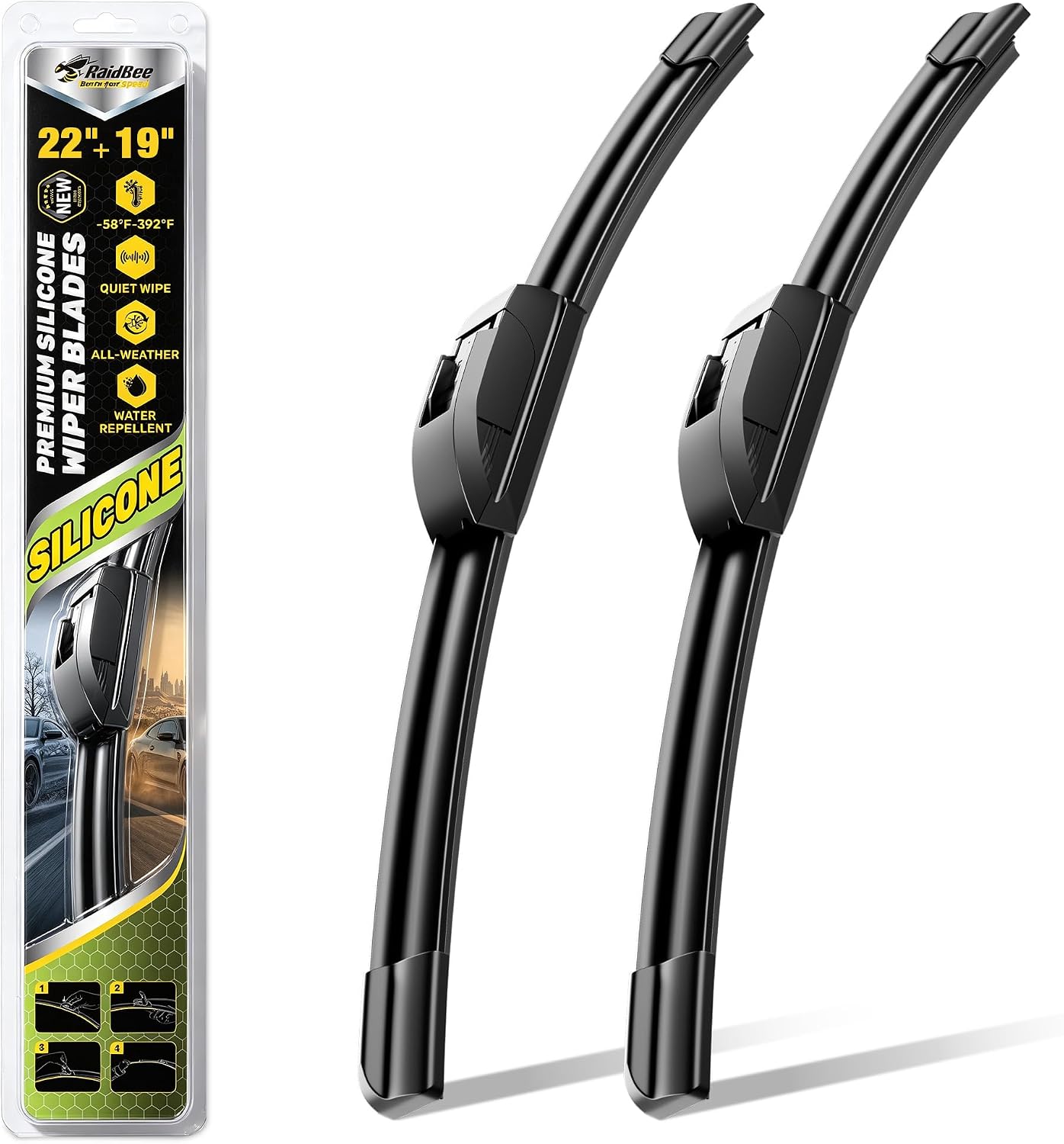 22" and 19" Silicone Windshield Wiper blades Replacement for
