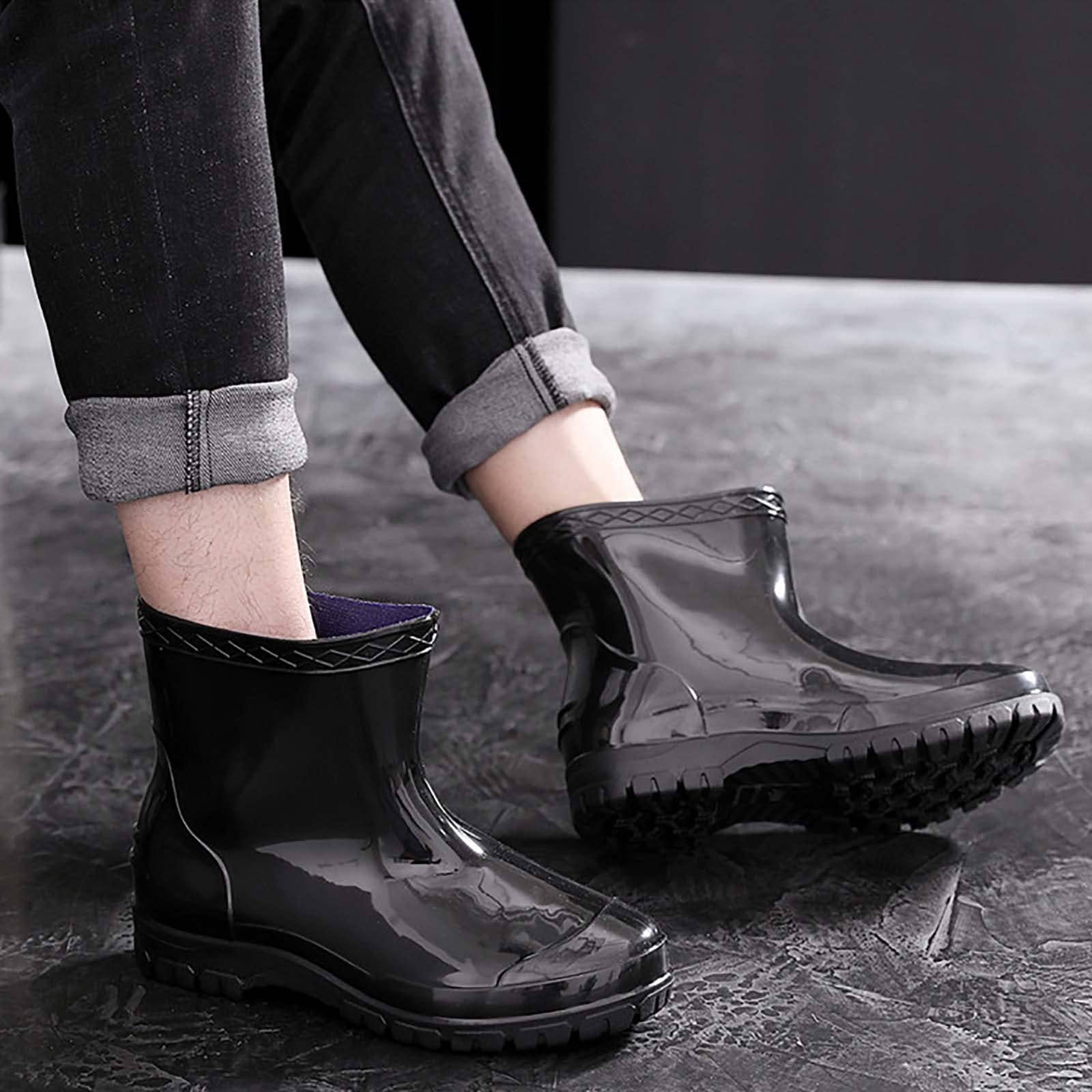 Botas de lluvia para mujer, botines de goma cortos, botas de lluvia para exteriores, botas de goma impermeables, botines antideslizantes, botas de jardín Wellington, botas de goma, botines de lluvia