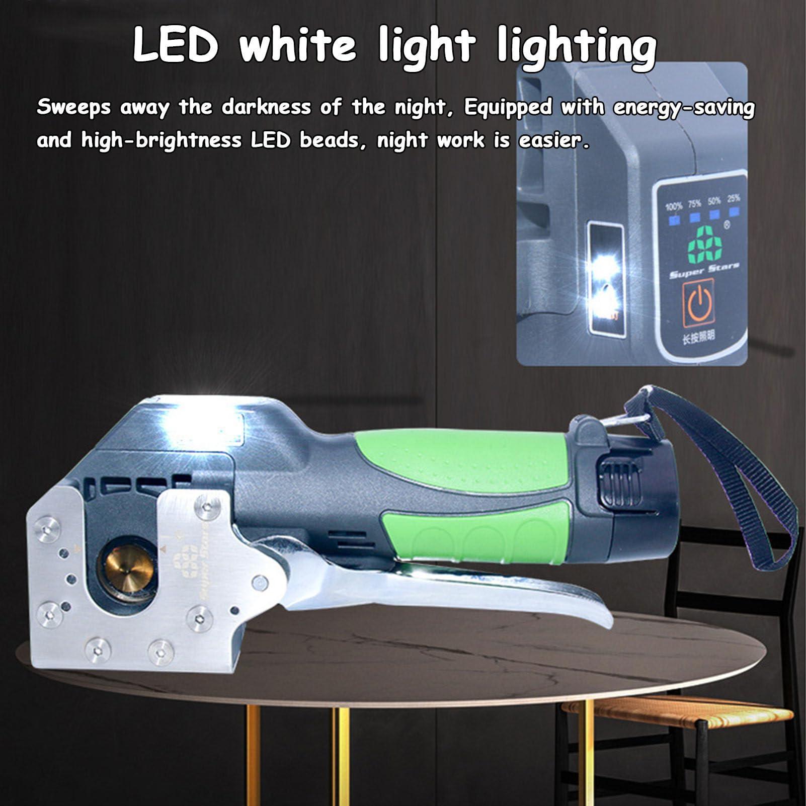 Herramienta portátil para abocardar Tubos de Cobre, Herramienta expansora de Tubos de Cobre con 8 Abrazaderas, batería de Litio de 2000 mAh e iluminación LED