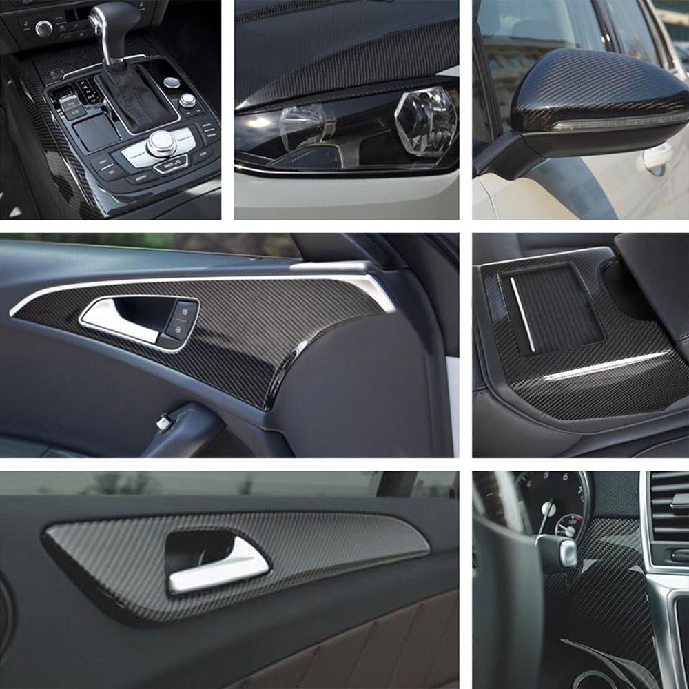 LZLRUN 5D Carbon Fiber Vinyl Wrap - Outdoor Rated for Automotive Use - 1ft x 5ft Including Squeegee and Black Felt Applicator