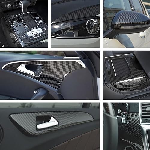 Vista 5 de LZLRUN Envoltura de vinilo de fibra de carbono 5D - Calificada para uso al aire libre y en automóviles - 1 pie x 5 pies Incluye espátula y aplicador