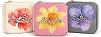 Personalized Travel Jewelry Box with Name & Birth Flower - Custom Handmade Case for Women, Mom Gifts, Bridesmaids, Travelers