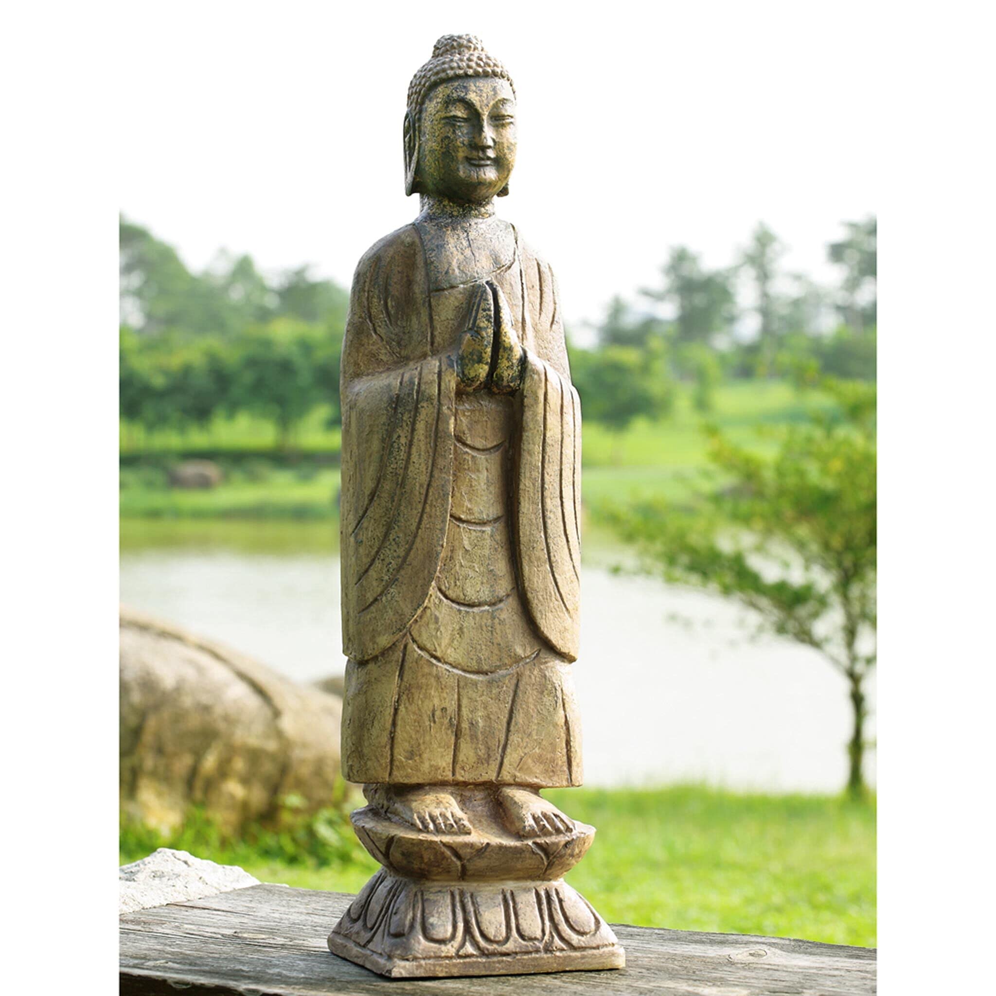 SPIHome 50720 Meditating Garden Buddha Sculpture