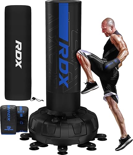 Miniatura 1 de RDX Saco de boxeo independiente XXL de 330 libras con funda y guantes  Juego de sacos de boxeo de pedestal pesado para adultos de 72 pulgadas  17