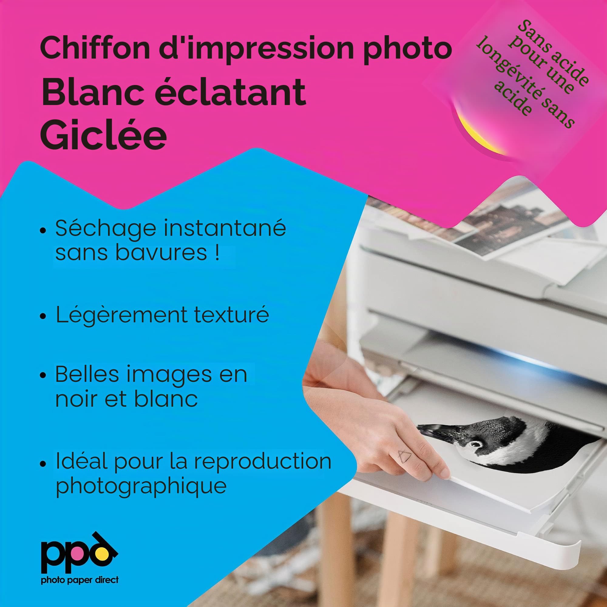 PPD 25 x A3 Papier Photo Fine Art Rag, Jet d'Encre, Blanc Eclatant, Mat 270g, Qualité Photographique Professionnelle pour Tirages d’Art PPD-79-25