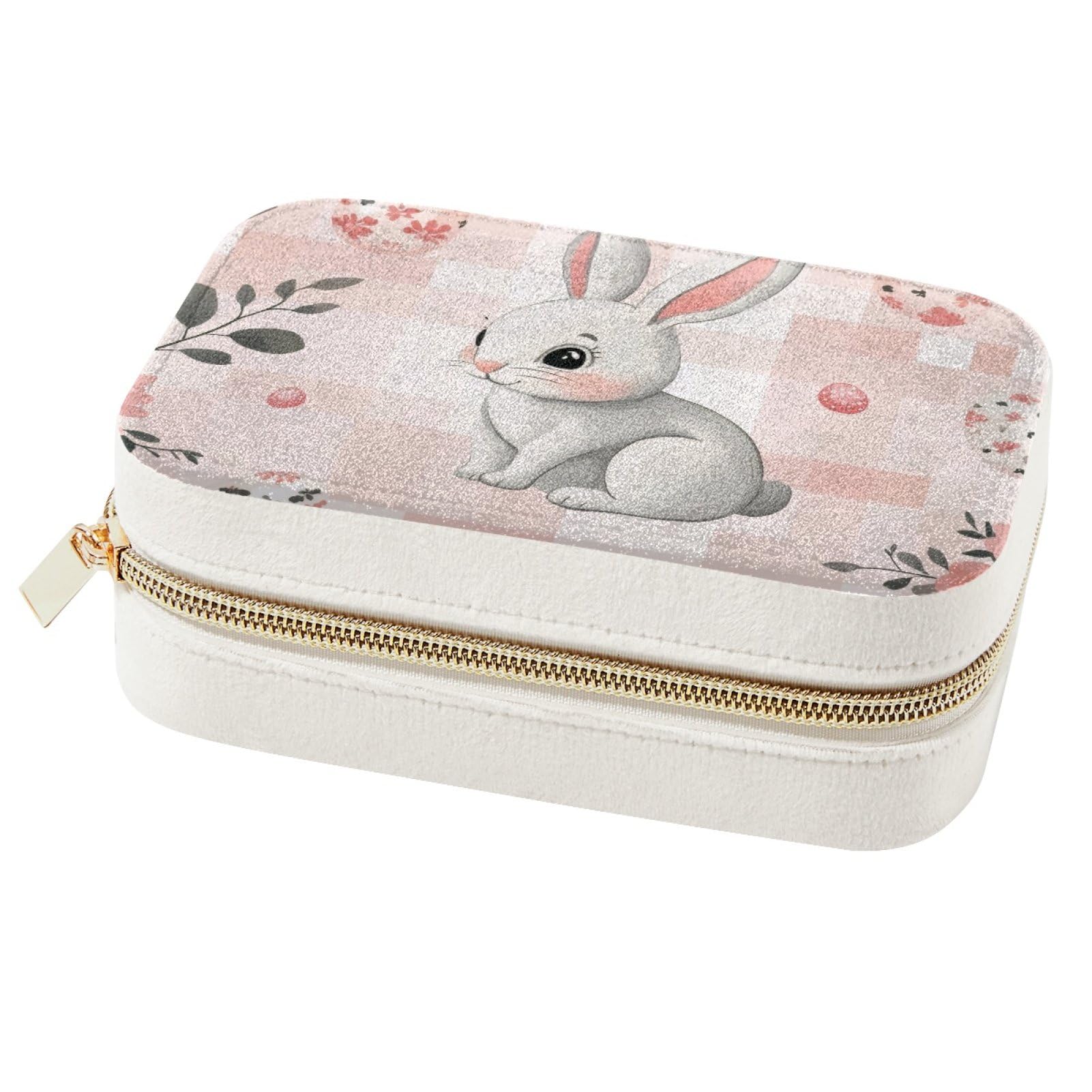 Boîte à bijoux lapin rose, le cadeau de Pâques mignon pour fille et femme