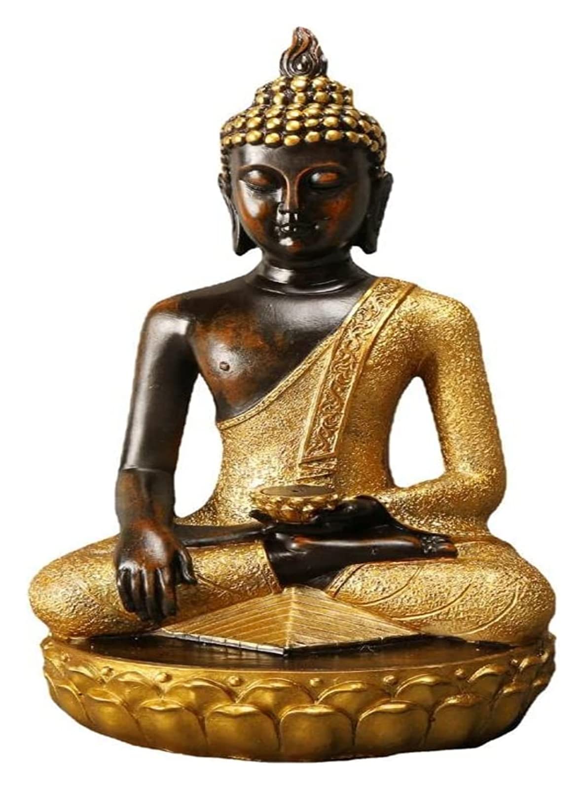 RLKHXBS Adorno de jardín de Mesa Zen Resina Buda Decoración de Oro Tathagata Buddha Entrada de la Suerte Tathagata Buddha