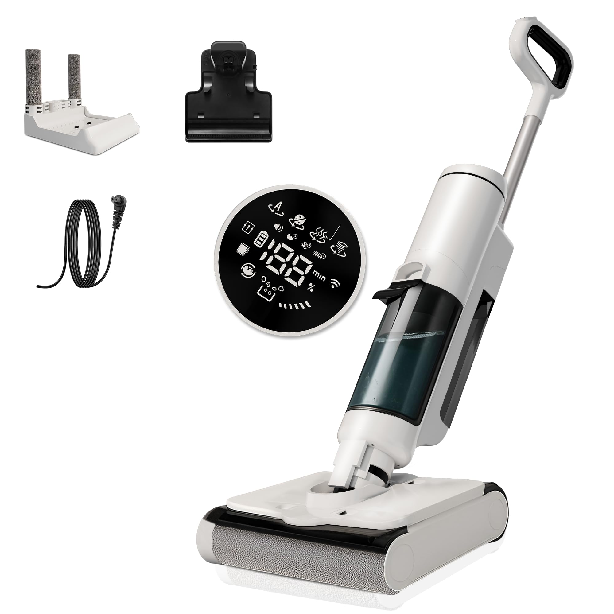 S7 Wet and Dry Cordless Vacuum Cleaner and Mop with LED Display - 2-in-1 Vacuum Cleaner with Powerful 16KPa Suction - Handheld Vacuum with Self cleaning - Ideal for Hard Floors, Pet Hair, Carpets