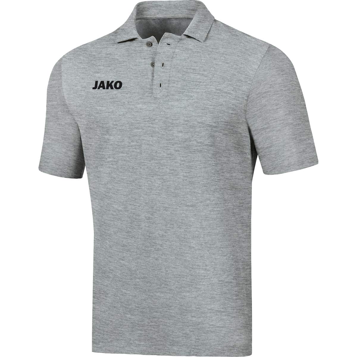 JAKO Men's Base Polos, Light Gray Mottled, M
