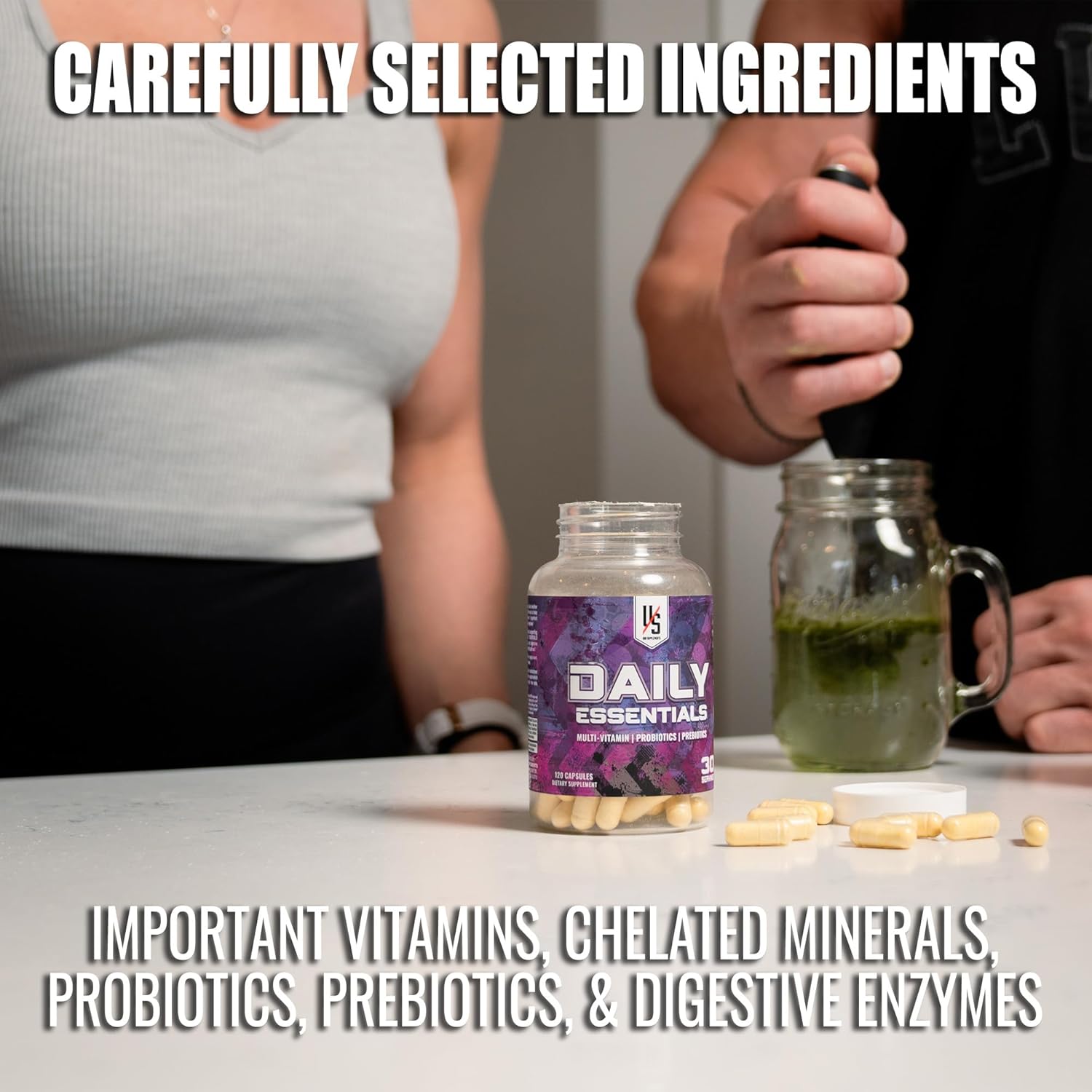 UXO Supplements Softgel Multi-Vitamin & Gut Health (All-in-one), Probiotics, Prebiotics, and Digestive Enzymes, Multivitamin, 120 Count