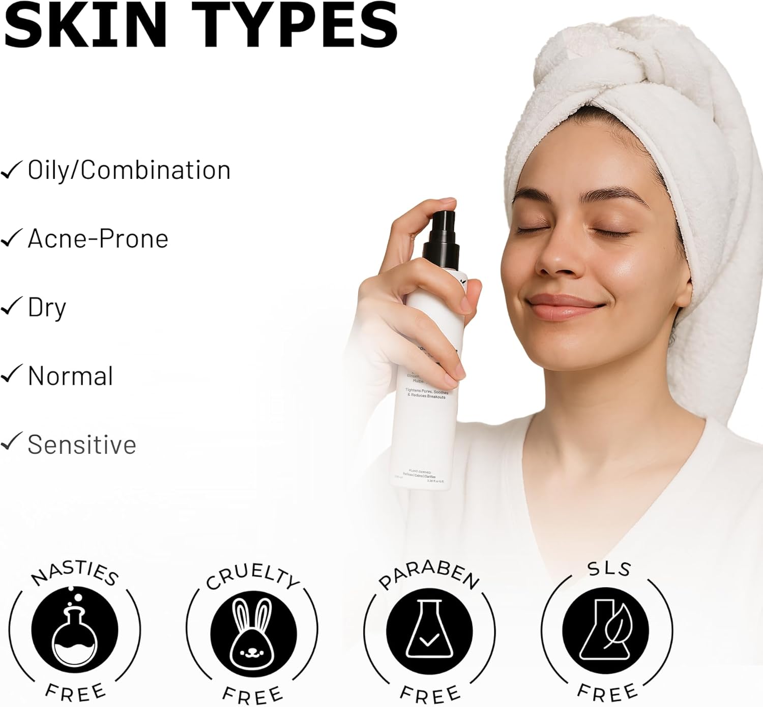 Luminous Hydrating Face Toner with Ginseng, Niacinamide and Mulberry for Dull Skin, Pore Tightening, Acne Control, Brightening | for All Skin Types, Men & Women - 3.38 fl oz - Image 5