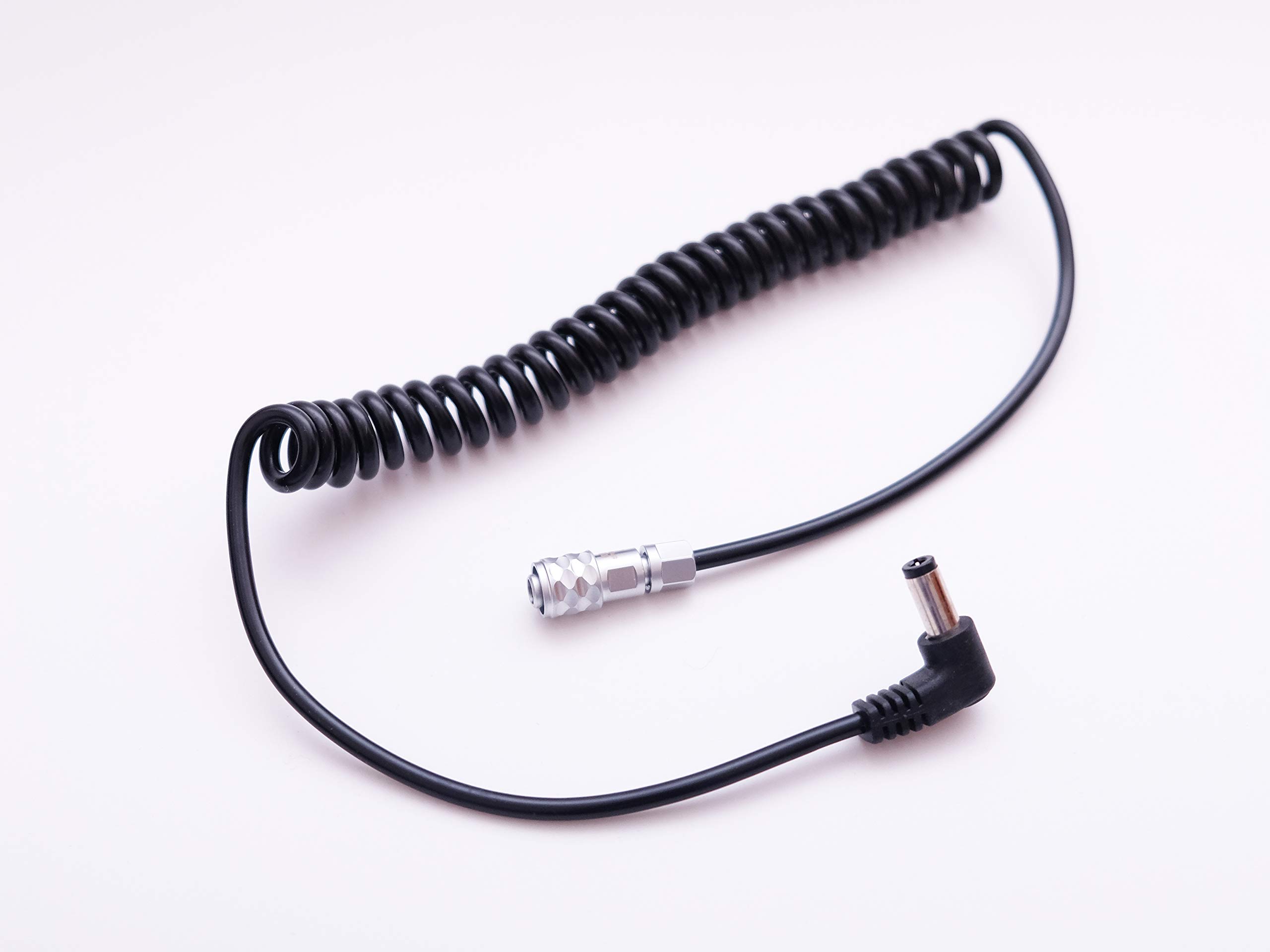 Cable de alimentación helicoidal DC 5.5 2.5mm con conector en ángulo 5