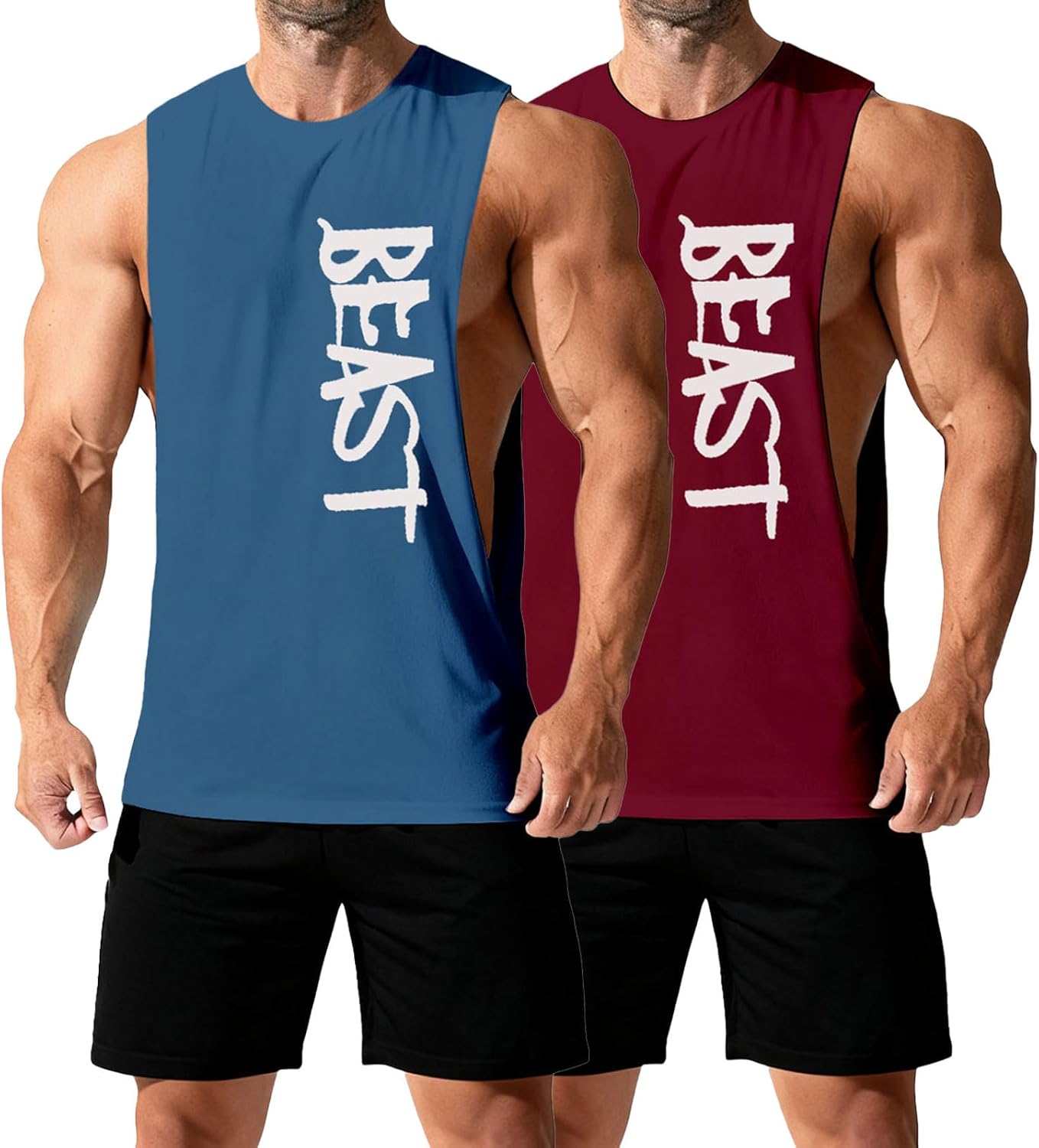 Men's Workout Tank Tops Gym Cut Off Muscle Tee Fitness Bodybuilding Sleeveless T-Shirt