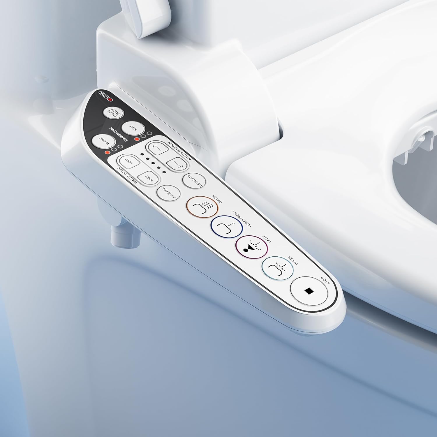 Lotus Bidet Seat ATS-909 Elongated with Enema Wash (Purestream) for constipation relief, Heated Seat, Multi Modes Wash, Air Dryer, Deodorizer, Easy DIY Installation, Made in Korea