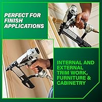 Vista 5 de Metabo HPT Engrapadora de corona estrecha, clavadoras neumáticas de potencia de preferencia profesional, engrapadora de acabado para muebles