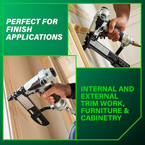 Miniatura 5 de Metabo HPT Engrapadora de corona estrecha, clavadoras neumáticas de potencia preferida, engrapadora de acabado para muebles y gabinetes, herramienta