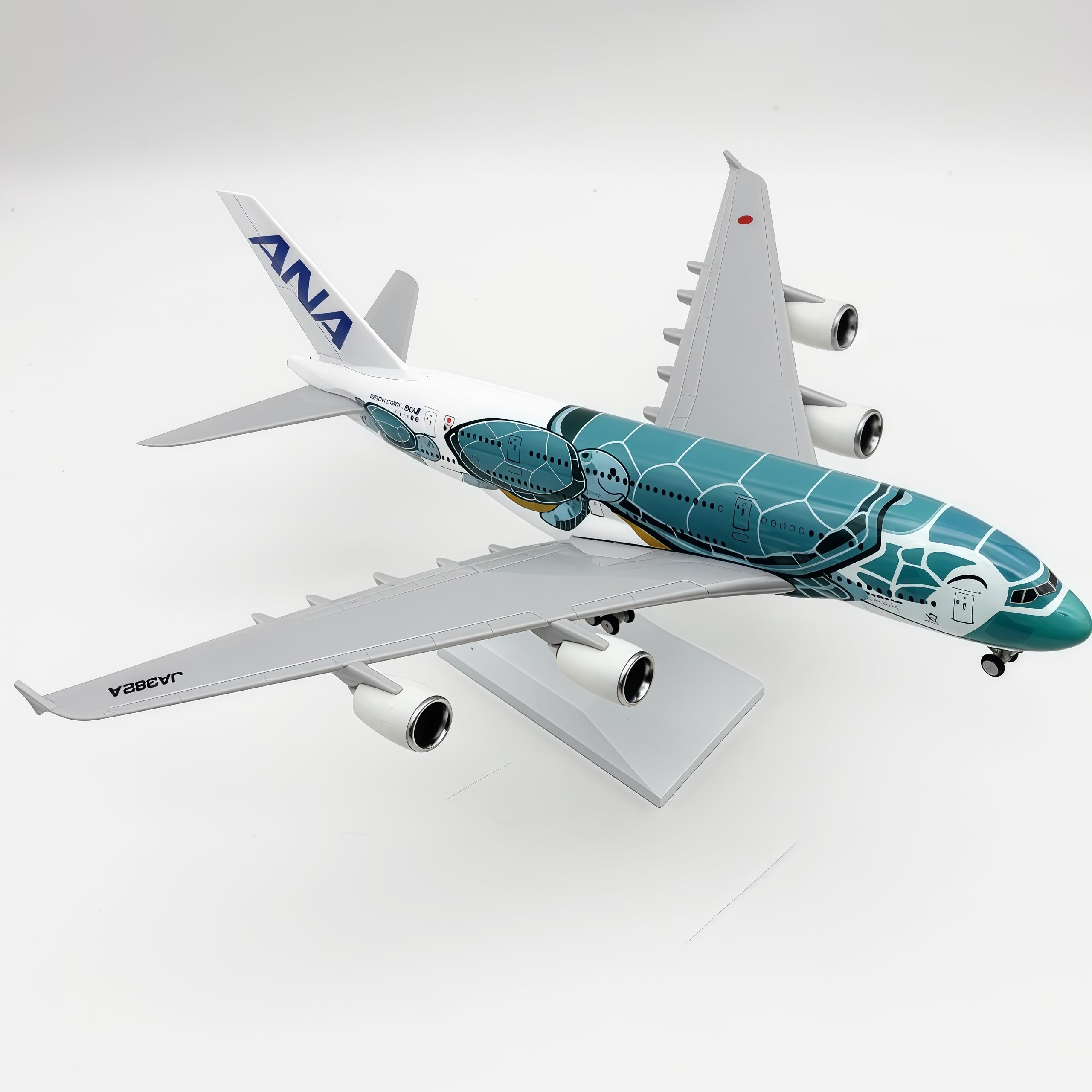 Lgsrsnxhtx A380 Airplane Model A380 Ana Green 30Cm Diecast Metal Airplane Model Aircraft Model A380 With Stand For Aviation Enthusiast Gift,Model Aircraft Collection