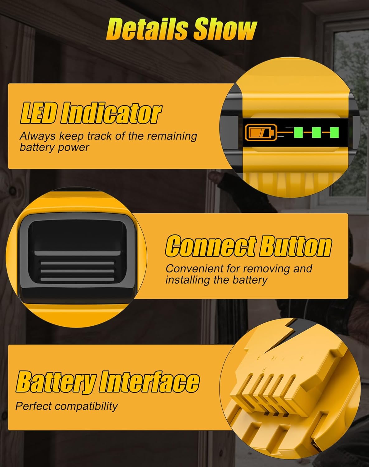 2-Pack 12000mAh Replacement for DeWalt 20V/60V MAX Lithium Battery, Compatible with DCB200 DCB203 DCB204 DCB206 DCB207 DCB208 DCB606 DCB609 DCB612 Tools