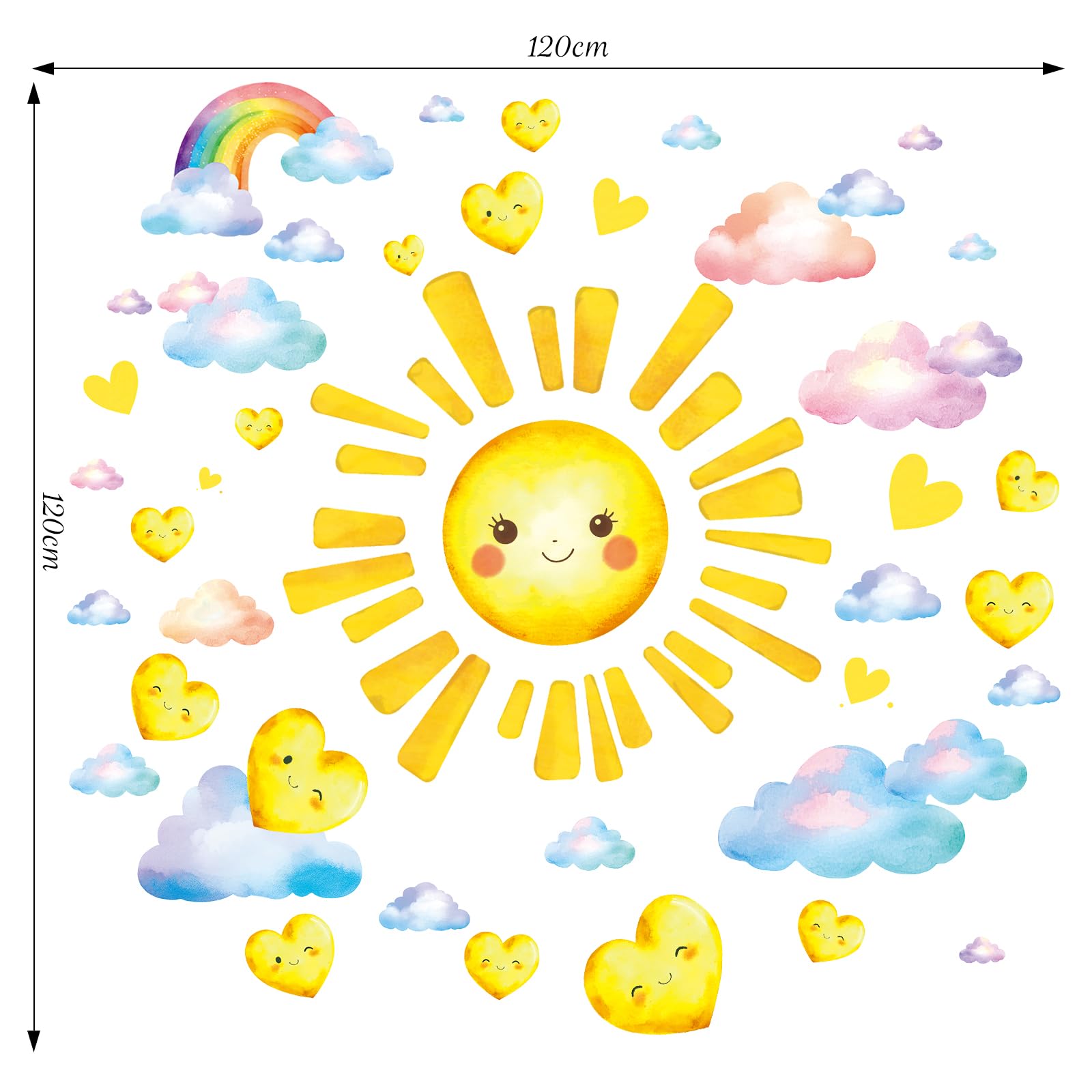 SHUCHING Large Sun Wall Stickers Peel and Stick - Image 4