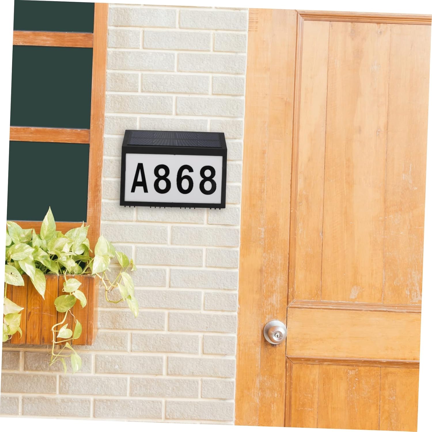 DOITOOL Pcs Address Numbers Signs Solar Charging Led Lighted Stainless Steel Abs Night Lighting