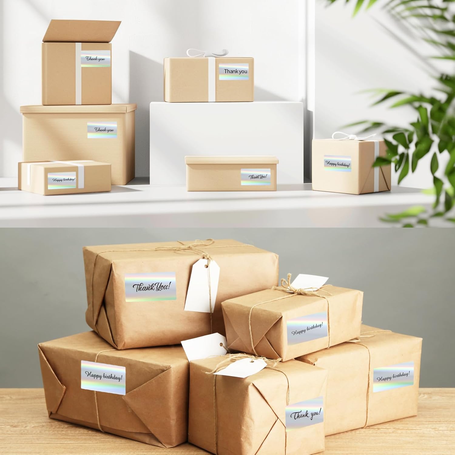 2.25"x1.25" Direct Thermal Labels, Holographic Thermal Printer Labels for Barcode, Self-Adhesive Address Shipping Thermal Label Stickers-1 Roll, 300 Labels, Holographic Silver - Image 6