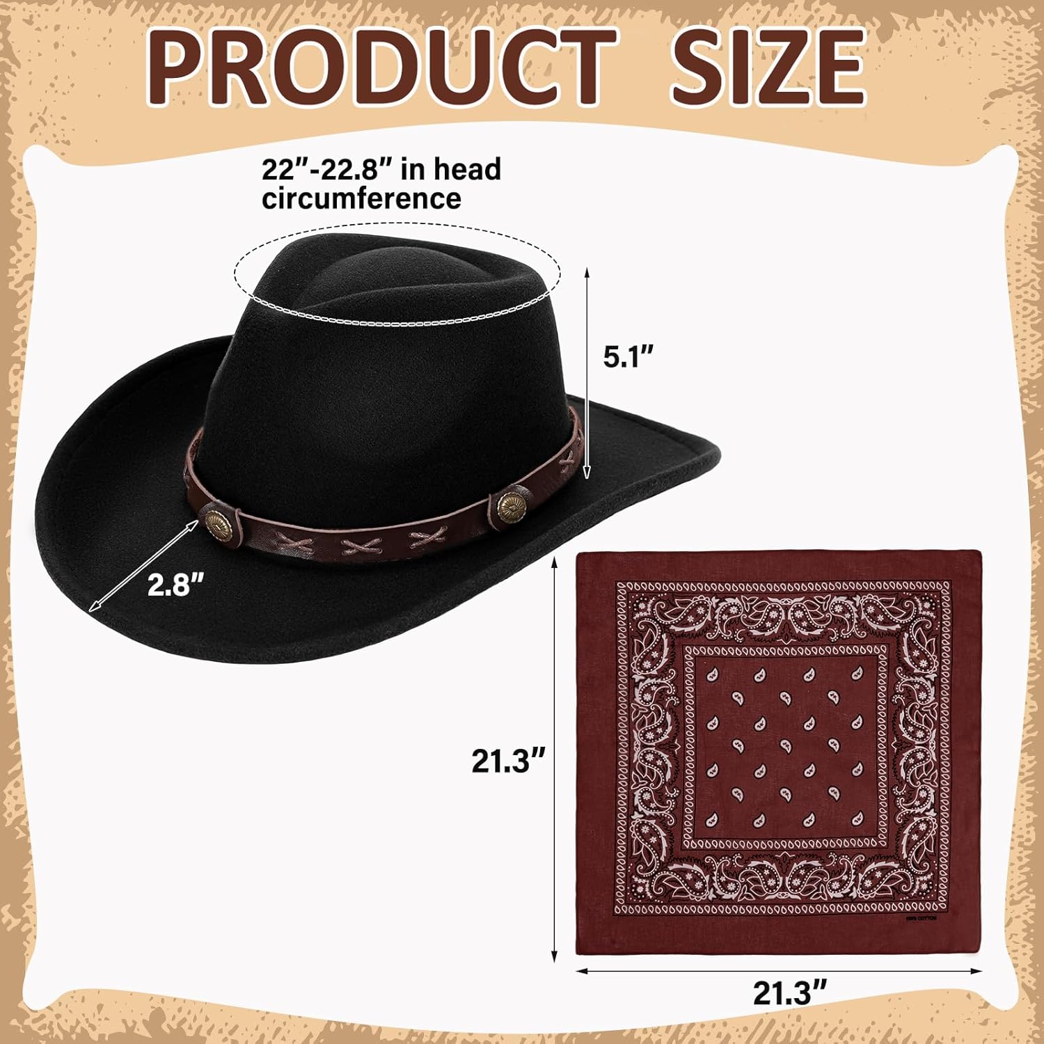 Ultrafun Western Outfit for Women Cowgirl Tassel Sleeveless Vest Cowboy Hat Paisley Bandana Halloween Costumes - Image 2