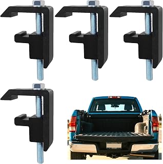 4 Pieces Track System Mounting Clamps Set for Camper Shell,Truck Topper Fasteners,Truck Topper Clamps Fit for Toyota,Tacoma,Tundra Truck Bed Cover,Black