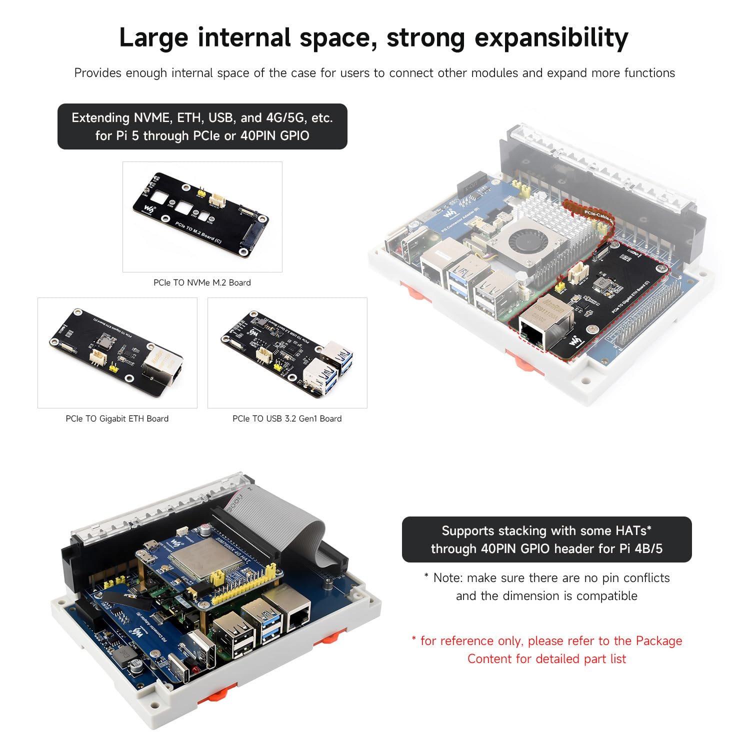 Waveshare Isolated RS232/RS485/CAN/CAN FD Expansion Board, Compatible with Raspberry Pi 5/4B, Expands 2X RS485, 1x RS232/CAN FD/CAN, Extending NVME/ETH/USB and 4G/5G by PCIe, Wall-mount & Rail-mount