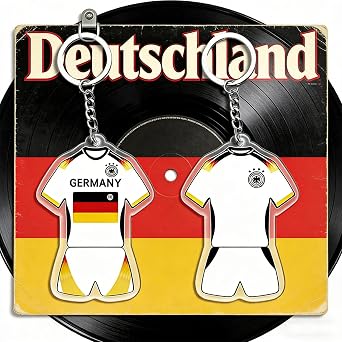 Germany Jersey Keychain, Football Jersey Keychain, Acrylic 3D Effect of Football Player Keychains, for Friends, Family, and Footballs Fans Gift