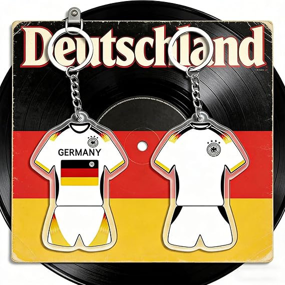 Germany Jersey Keychain, Football Jersey Keychain, Acrylic 3D Effect of Football Player Keychains, for Friends, Family, and Footballs Fans Gift