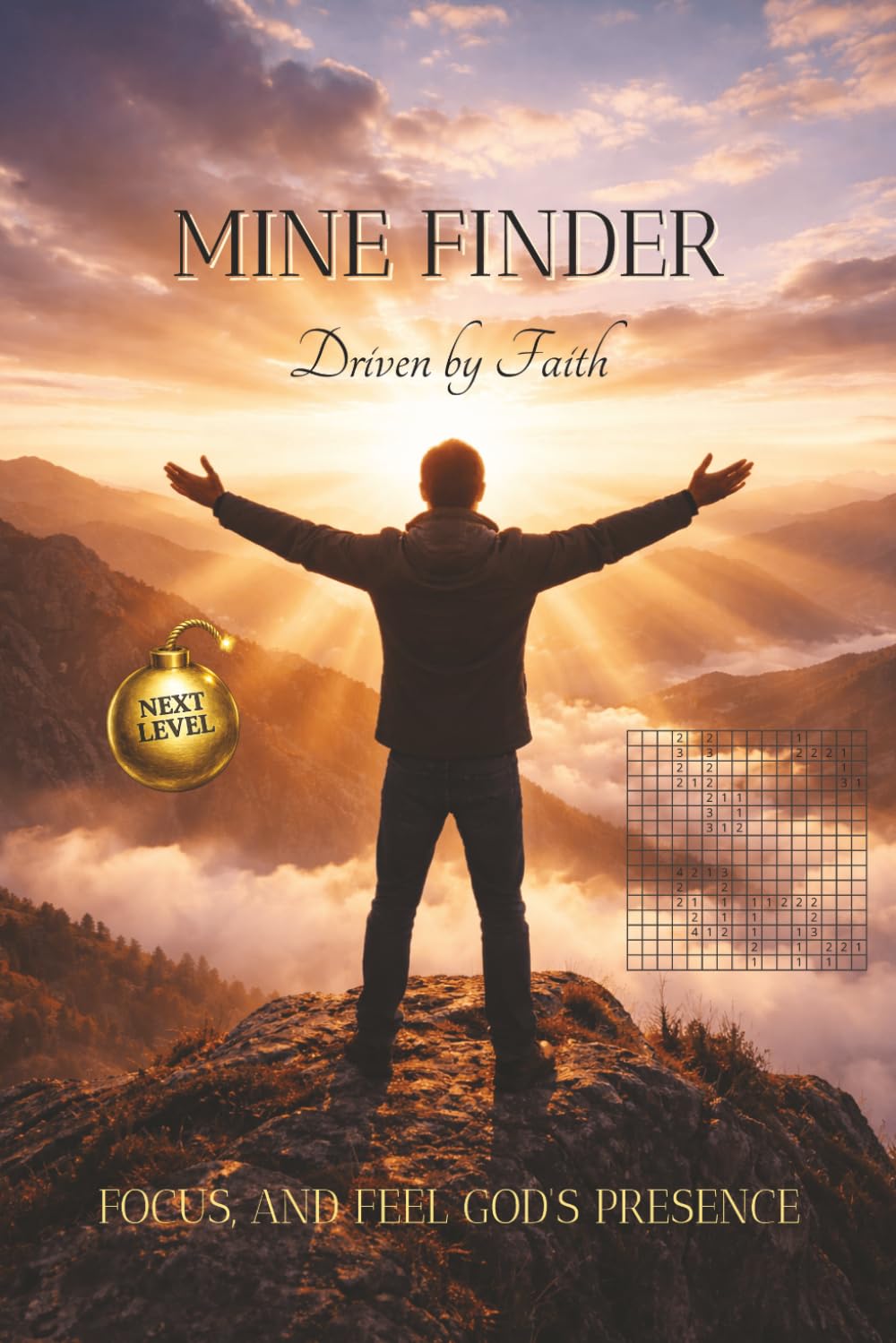 MINE FINDER Driven by Faith-Next Level: Mine Finder Puzzle Book with Advanced, Challenging Puzzles and Encouraging Bible Verses | Christian Brain ... God's Presence | 50+ Puzzles | 6x9 Inches