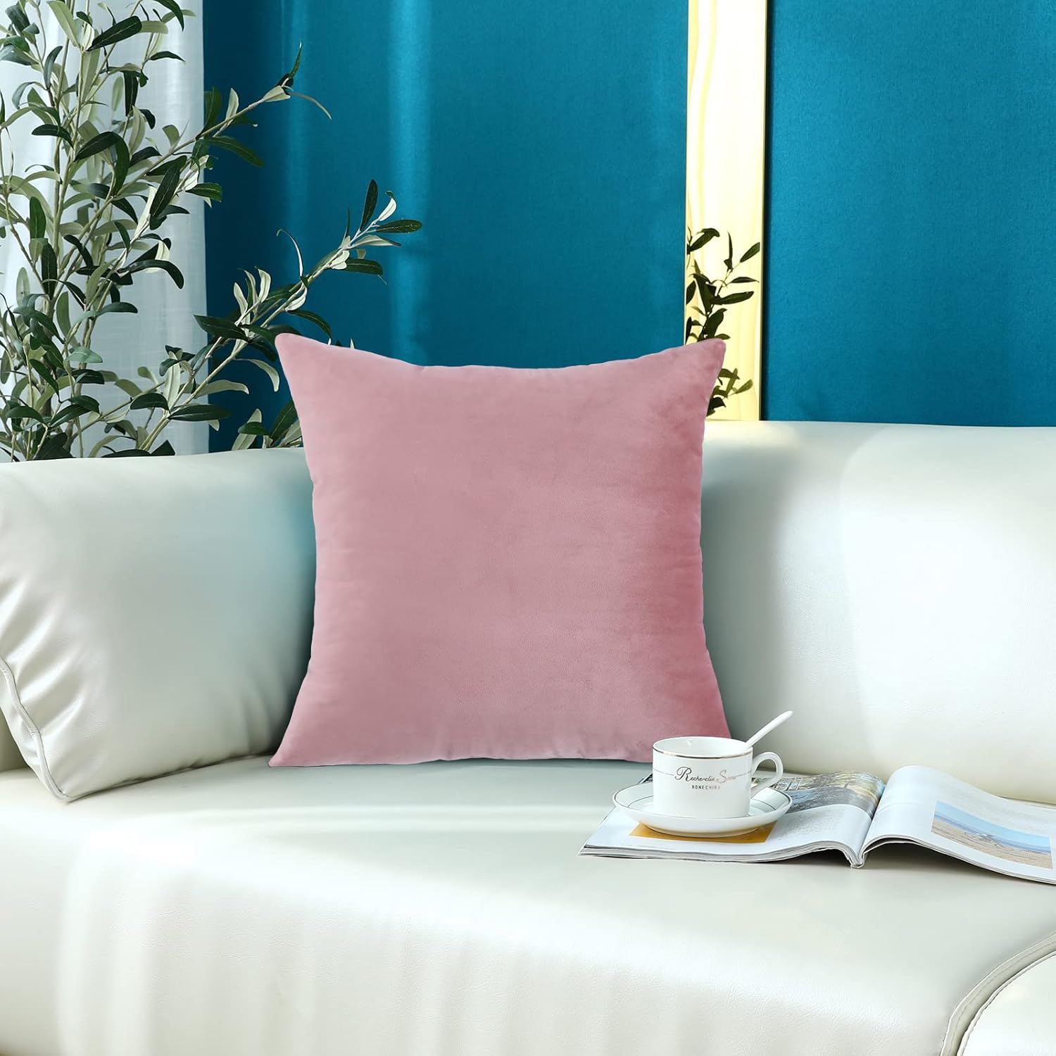 mixeoo Comfy Dusty Rose Throw Pillow Covers Decorative