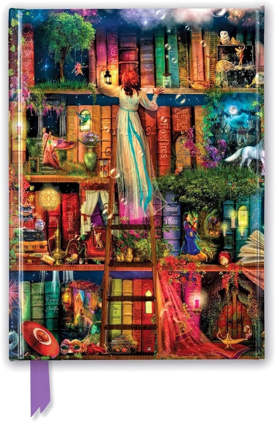 Aimee Stewart: Treasure Hunt Bookshelves (Foiled Journal) (Flame Tree Notebooks)