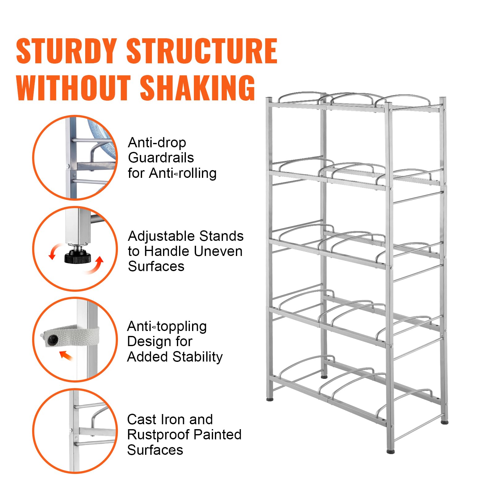 VEVOR 5-Tier Water Jug Rack - Organize Your Bottles! -5 VEVOR 5-Tier Water Jug Rack - Organize Your Bottles! -5