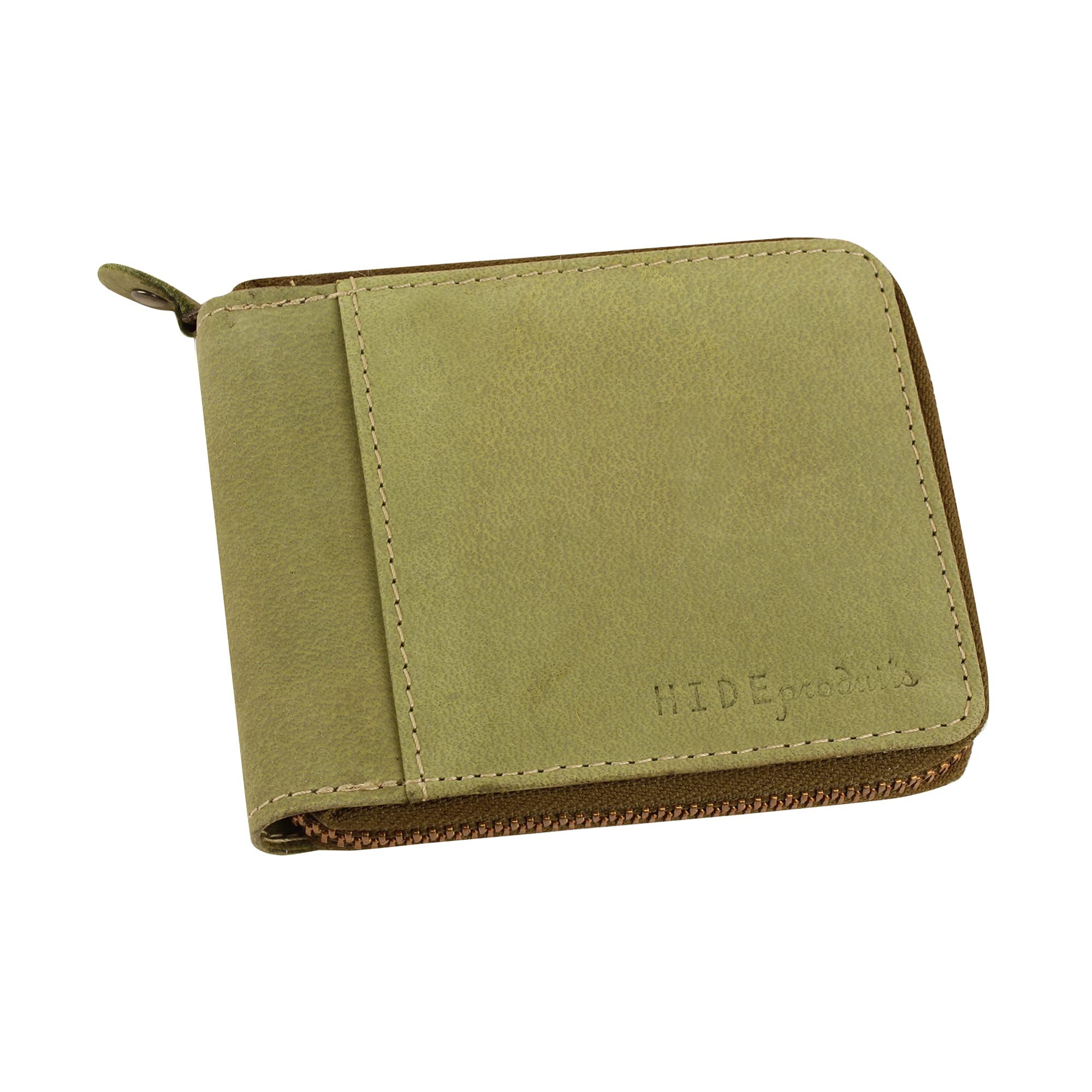 Hide PRODUITS BI-FOLD Run-Arround Zip Wallet 11 X 9 cm (Forest Green)