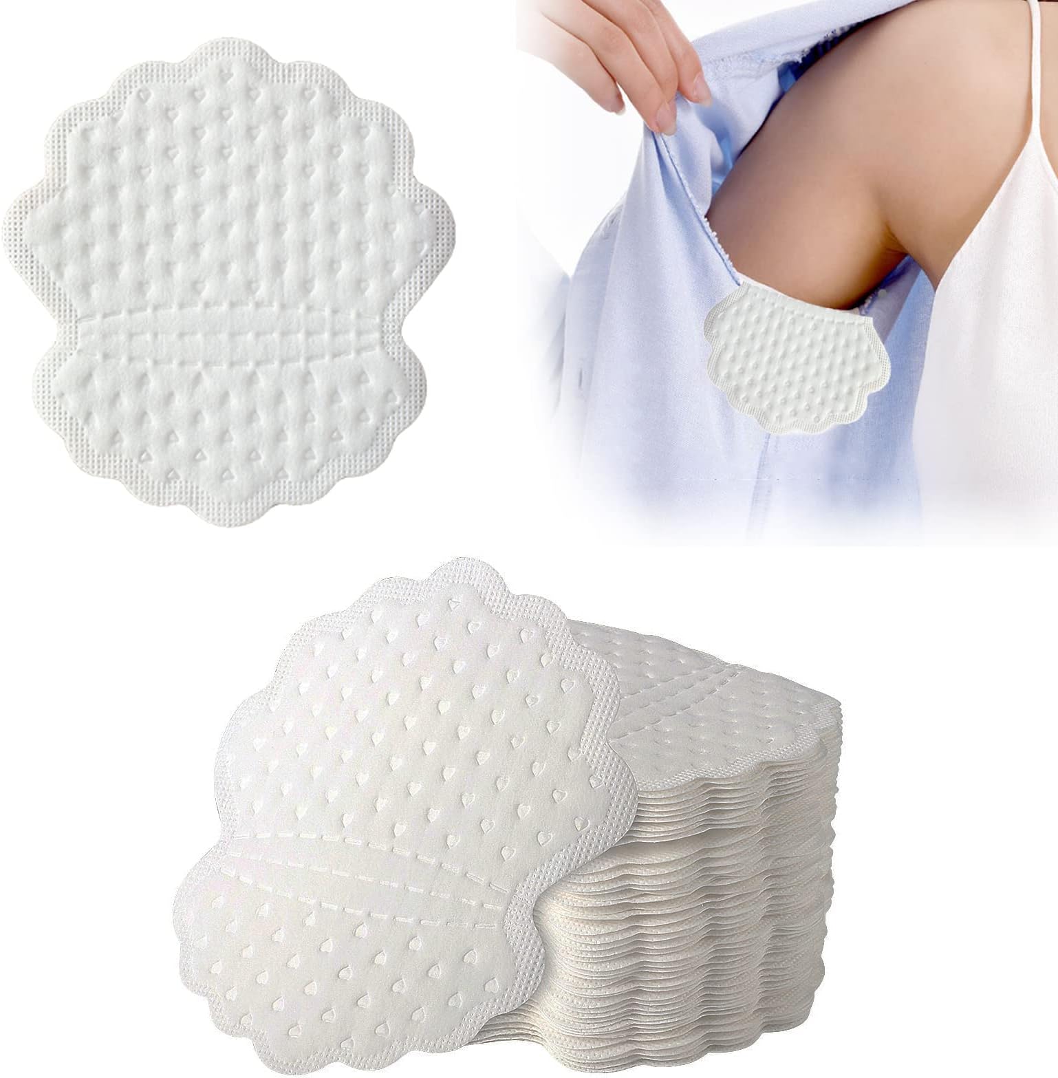 LanjueLanjue50 Pcs Underarm Sweat Pads Large Self Adhesive Armpit Sweet Pads Shields Pads Disposable Sweabsorbing Pads Perspiration Pads Sweat Patches Sweet Block for Women Men Underarm50 Count Pack of 1