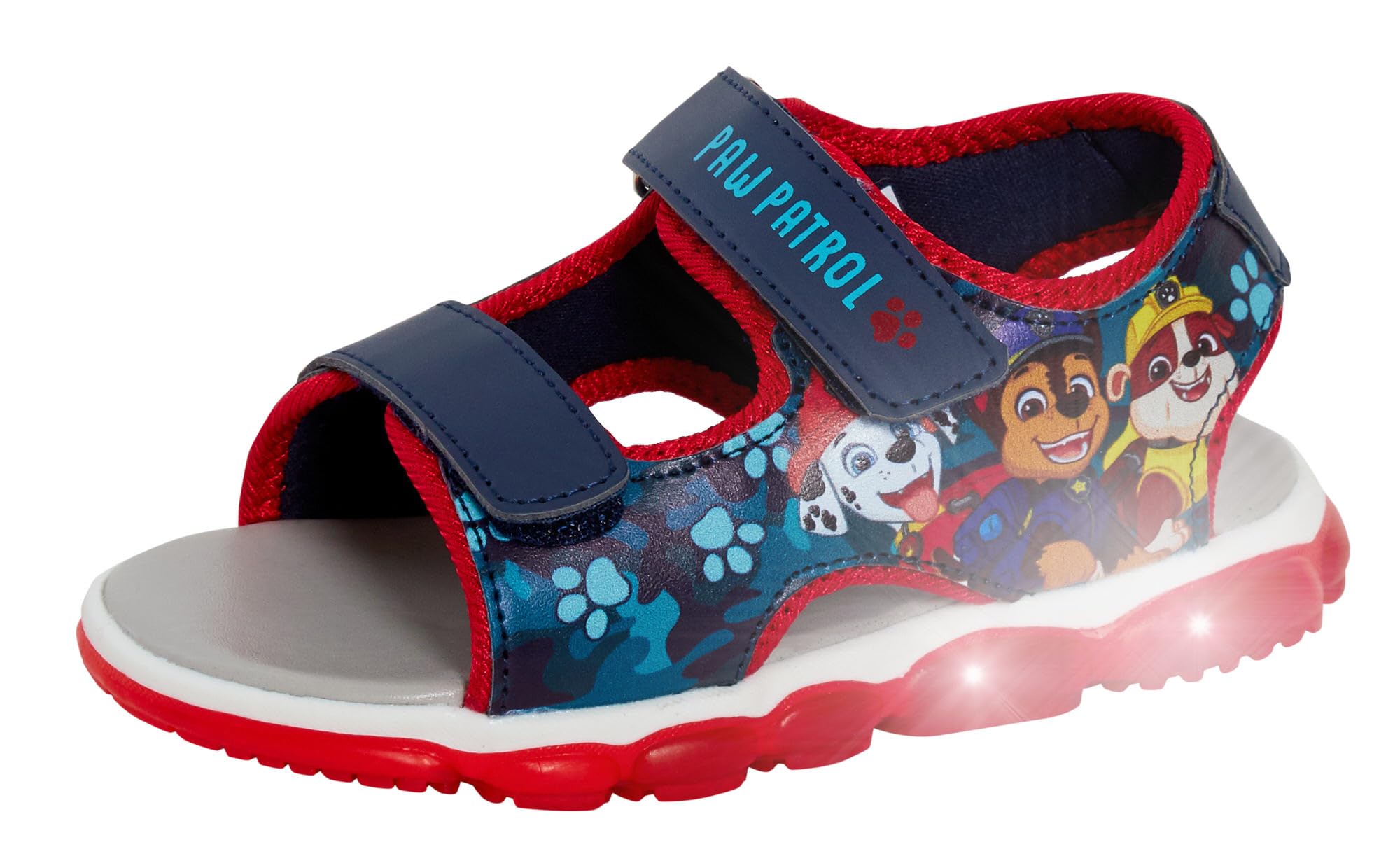 Paw Patrol Sandalias deportivas iluminadas para niños, con puntera abierta, fáciles de sujetar, zapatos de verano para niños