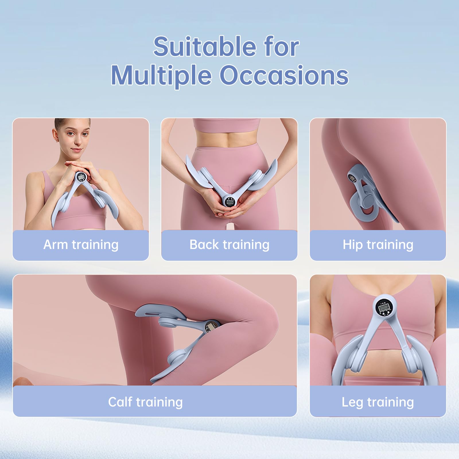 Attrezzo Interno Coscia, Allenatore per Cosce con Conteggio Intelligente, Attrezzi Esercizi Pavimento Pelvico Muscoli, Attrezzatura per Fitness Tonico della Coscia, per Gambe, Braccia, Post-Partum