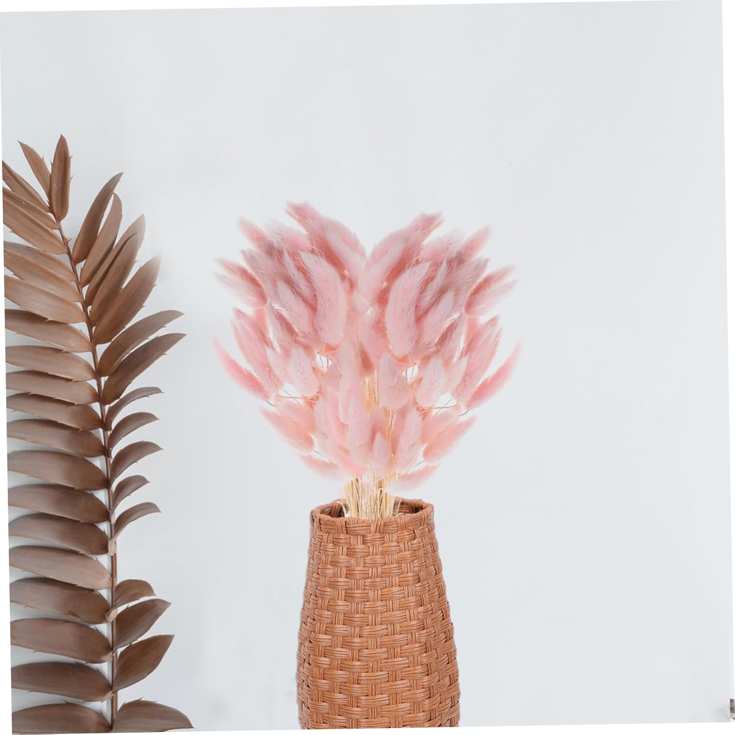 IMIKEYA 60pcs Rabbit Tail Grass Dried Flowers Bouquet Bunny Tail Flowers Lagurus Natural Floral Arrangement Stems Bunch for Wedding Farmhouse Table Boho Decor Pink