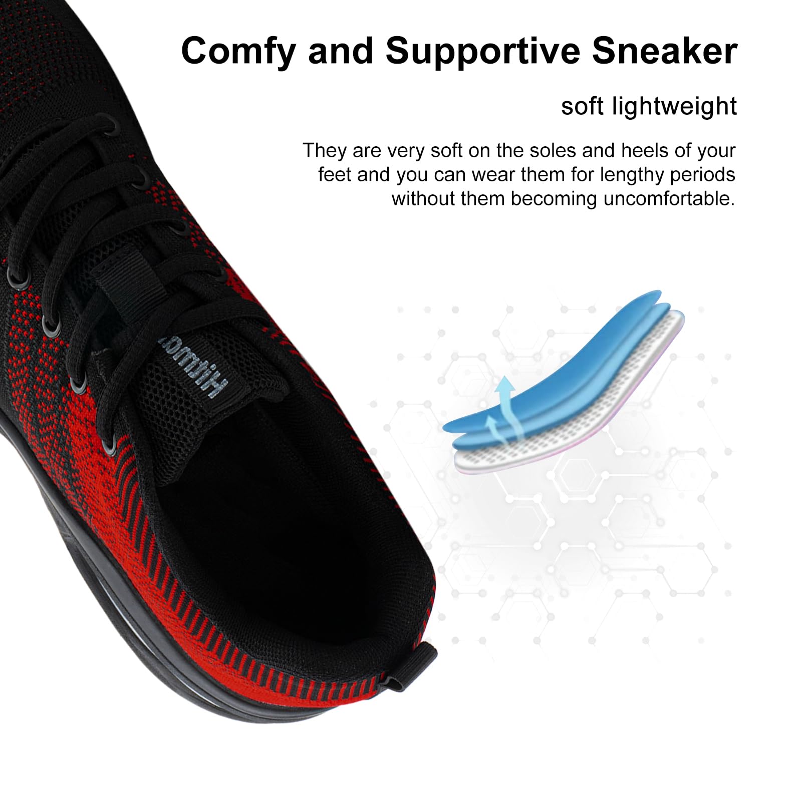NEOKER Scarpe Running Uomo Donna Scarpe da Corsa Sneakers Scarpe Ginnastica Scarpe Trail Running Scarpe Sportive Platform Outdoor Nero Blu 36-48 EU