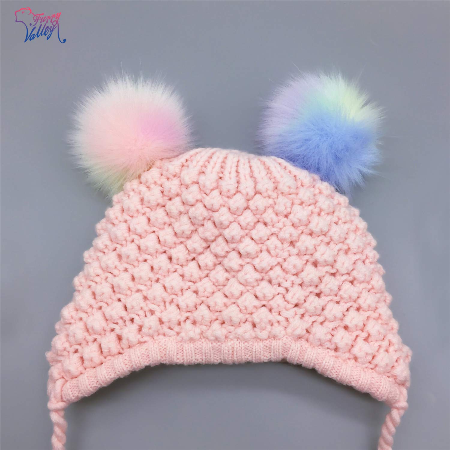 Furryvalley Pompons En Fausse Fourrure à Tricoter à La Main DIY Balles 6pcs Pour Bonnet Chaussures écharpes Avec Bouton Pression Amovible Crochet