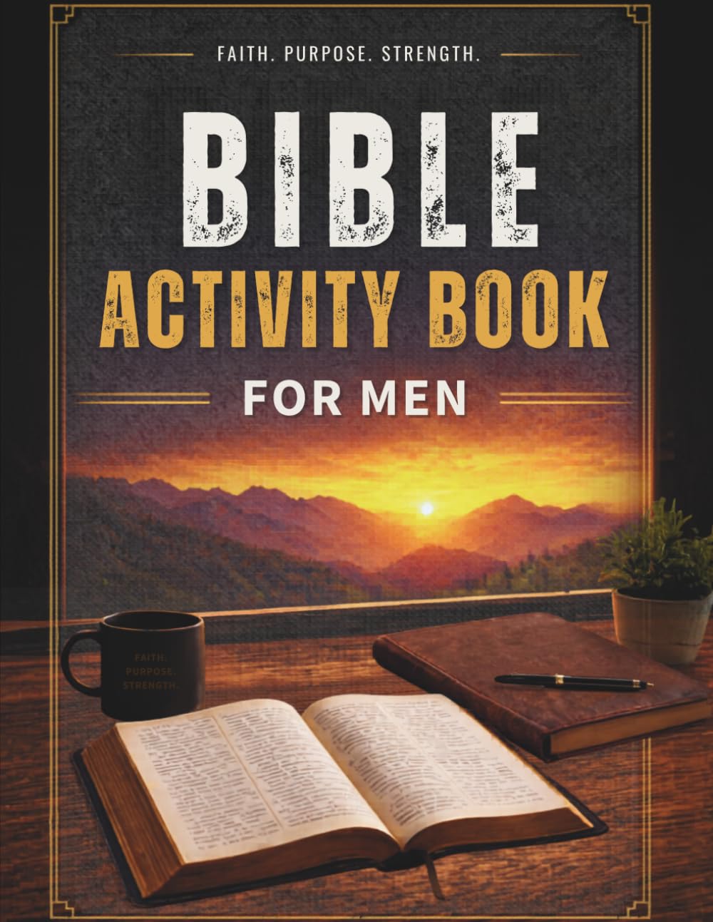 Bible Activity Book for Men: Word Searches, Crosswords, Bible Trivia, Verse Challenge, Coloring Pages & Journaling for Christian Men of Faith, Purpose and Strength