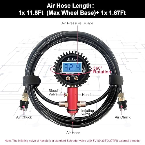 Miniatura 2 de JINKEY Ecualizador de presión de neumáticos dual actualizado con adaptador de acoplador rápido, sistema profesional de inflado de neumáticos de 2