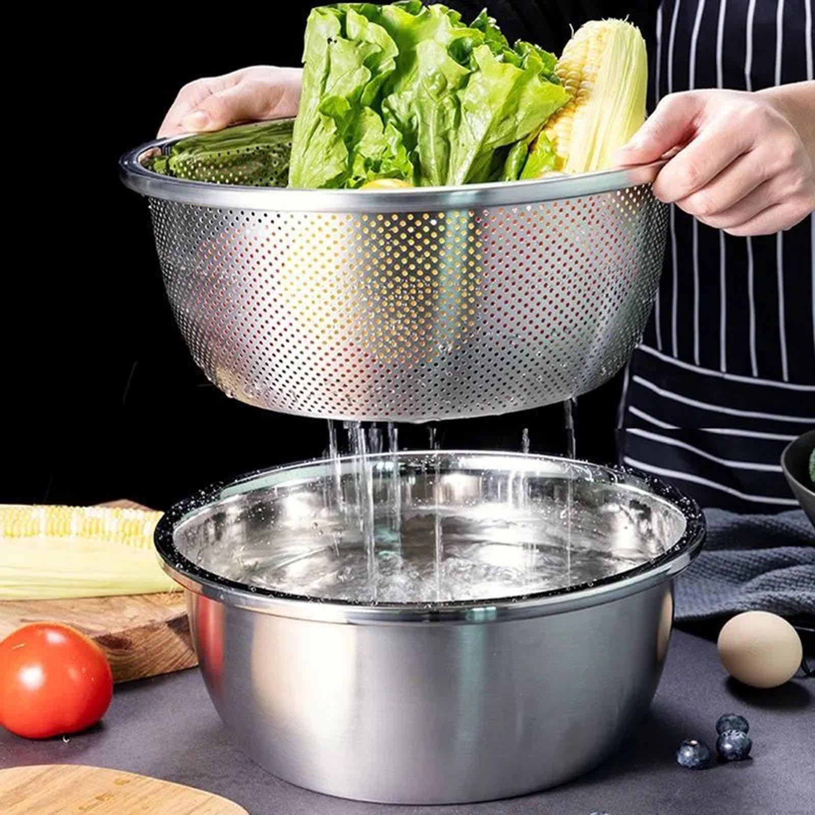 rockible Colador de Cocina para Preparar Y Ensaladas, 34cm