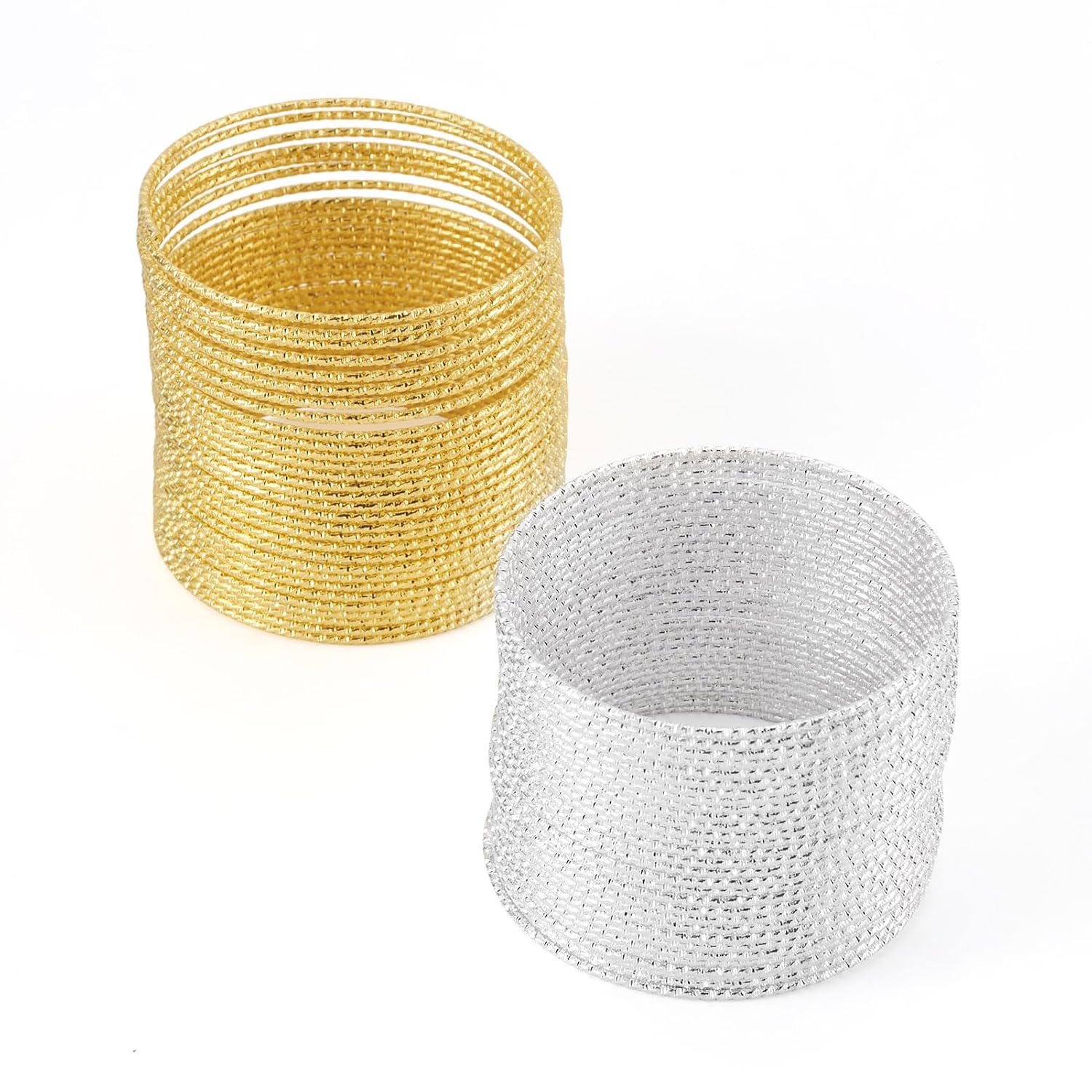 60 Loops Jewelry Wire Mixed Silver and Gold 2.28 Inch x 16 Gauge Metal Memory Beading Wire for Jewelry Making Supplies Art Creation Bangle Bracelet Necklace DIY Crafts