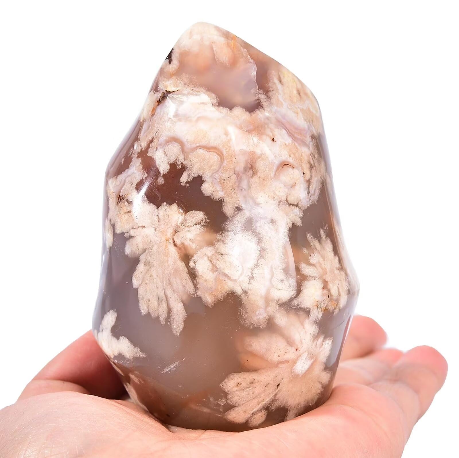 Amazon.com: AMOYSTONE Cherry Blossom Agate Flame Shaped Stone