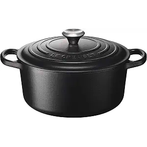 Le Creuset Cocotte redonda de hierro fundido, 22 cm, 3, 3 L, Todas Las Fuentes de Calor incluso inducción, Negro Mate, 21177220000430