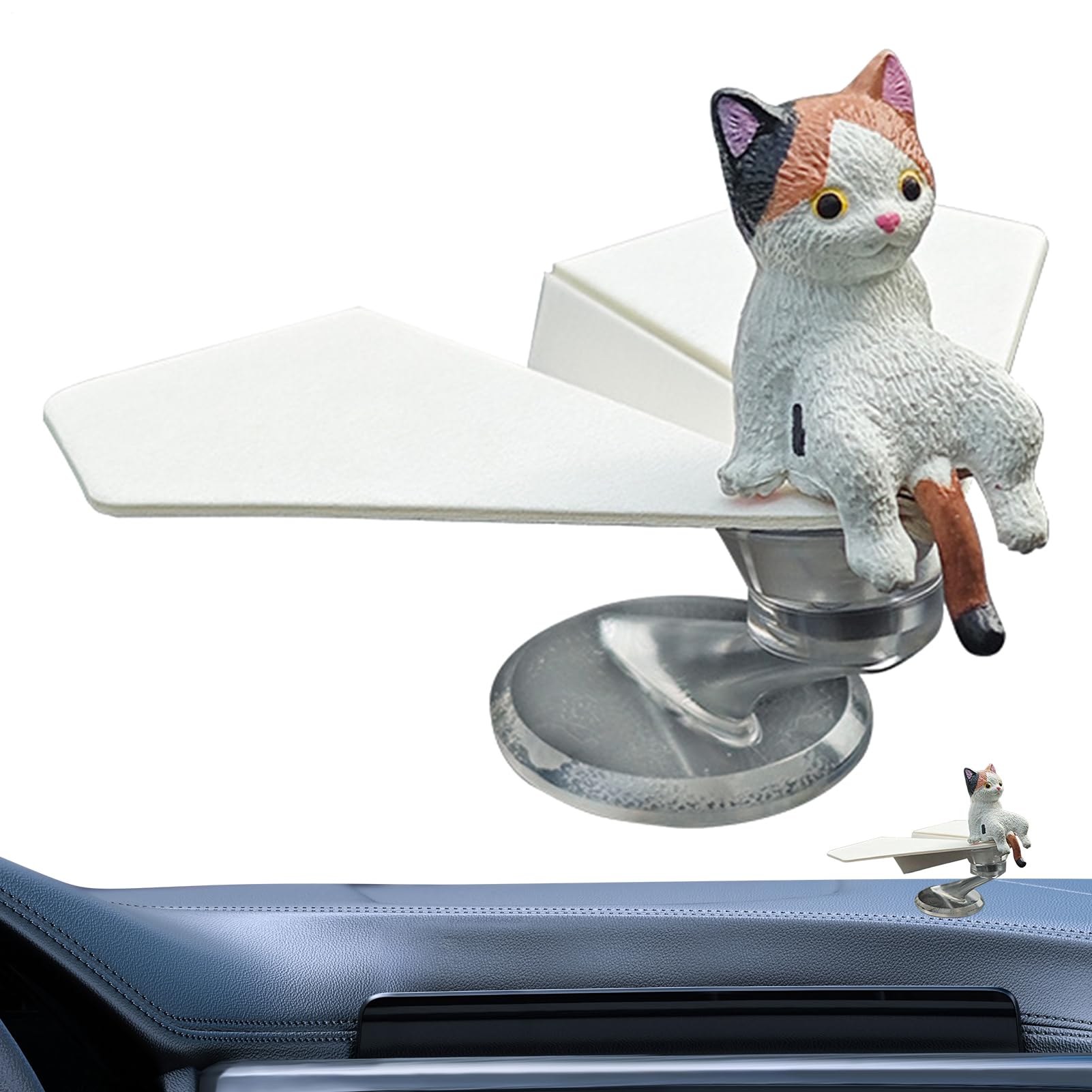 Adornos de gato en avión de papel para salpicadero de coche y camión
